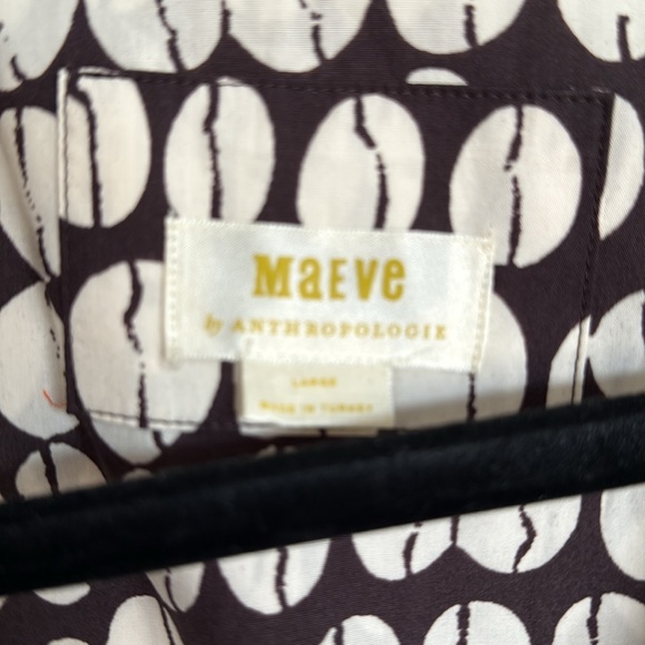 ANTHROPOLOGIE- Dark Brown and White Dress- L - Picture 3 of 5